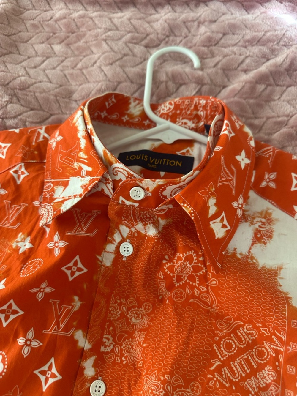 Louis Vuitton Orange and White Tie-Dye Button Down Shirt - Picture 14 of 14